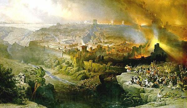 David Roberts The Siege and Destruction of Jerusalem Norge oil painting art